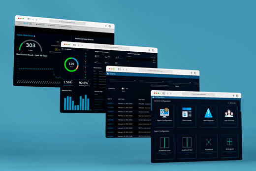 screens of agileblue dashboard